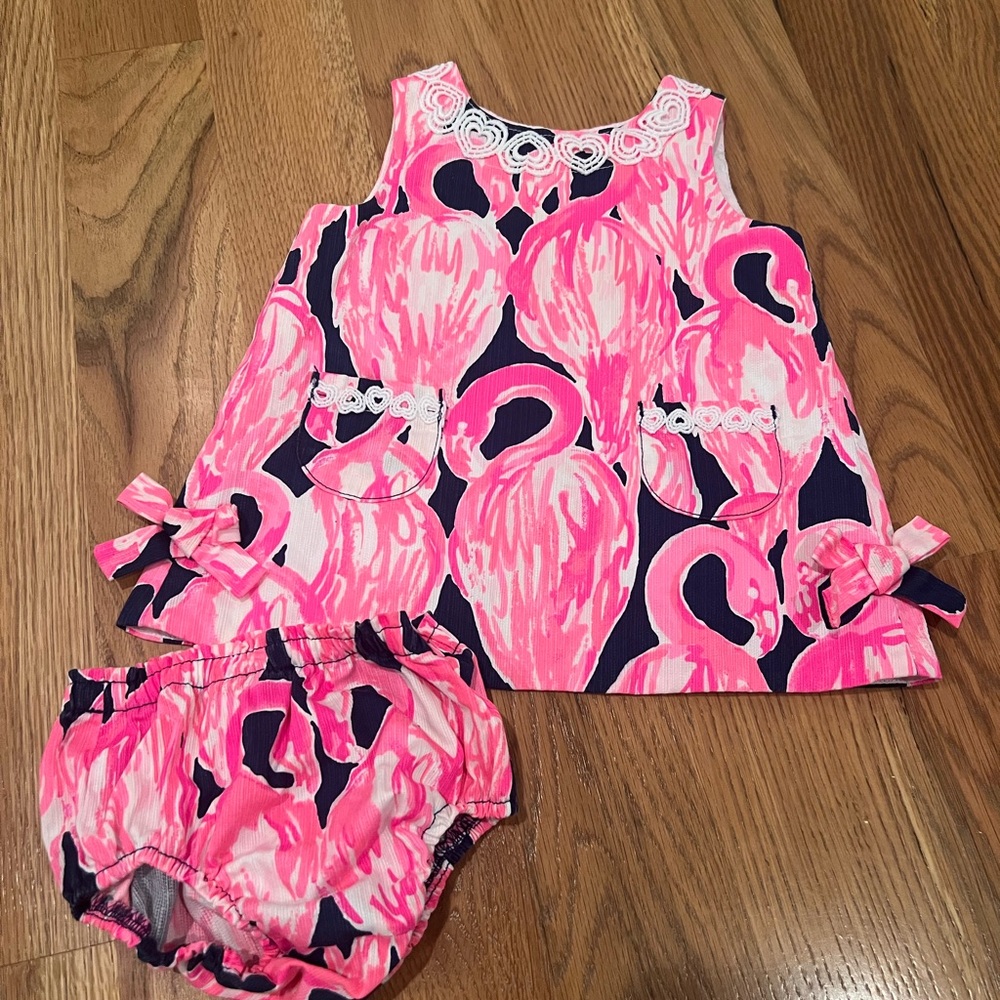 Lilly Pulitzer Pink Flamingo Diaper Cover